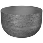 Jean Metal Coffee Table Antique Silver - WyndenHall: Hammered Texture, No Assembly Required