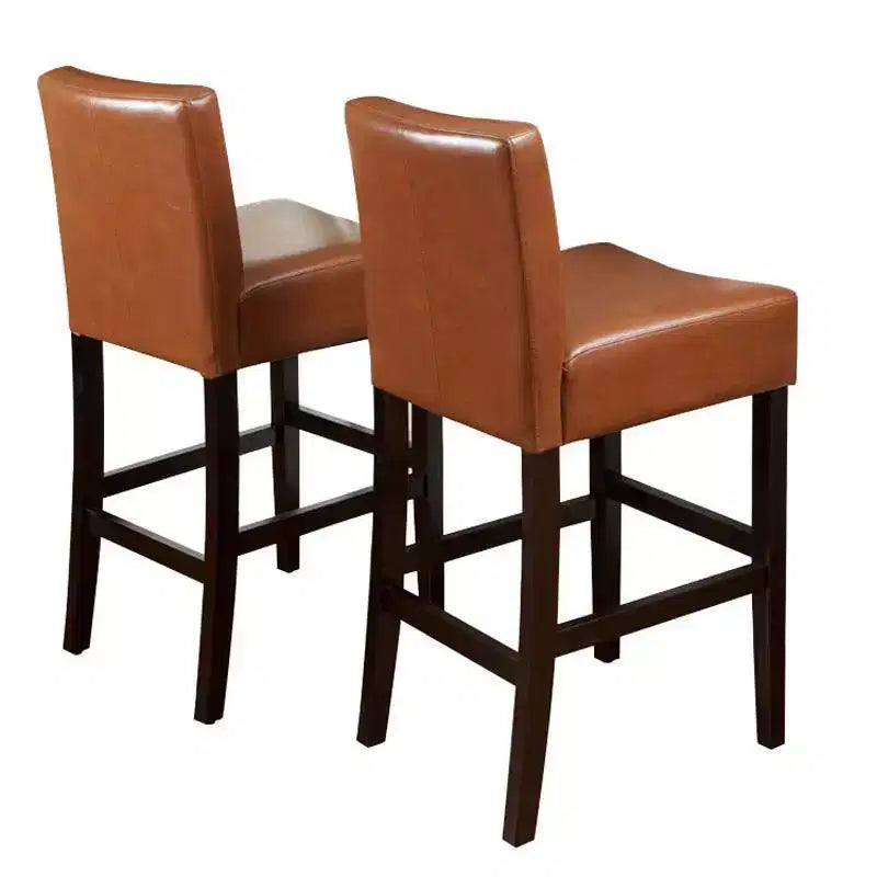 Set of 2 25.5 Lopez Leather Counter Height Barstools - Christopher Knight Home