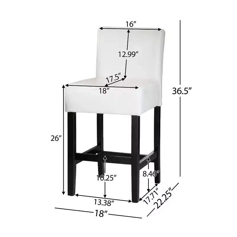 Set of 2 25.5 Lopez Leather Counter Height Barstools - Christopher Knight Home