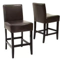 Set of 2 25.5 Lopez Leather Counter Height Barstools - Christopher Knight Home