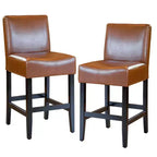 Set of 2 25.5 Lopez Leather Counter Height Barstools - Christopher Knight Home