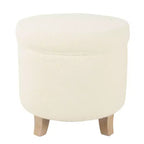 Cole Classics Round Storage Ottoman Flared Wood Leg - HomePop