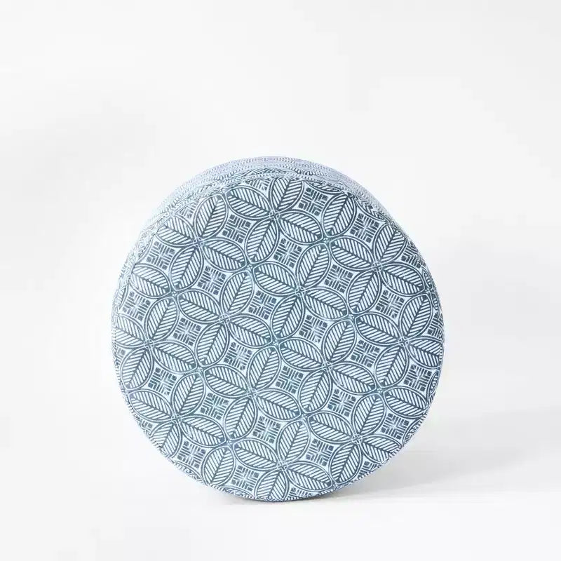 Cole Classics Round Storage Ottoman Flared Wood Leg - HomePop