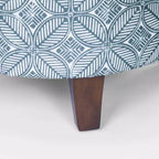 Cole Classics Round Storage Ottoman Flared Wood Leg - HomePop