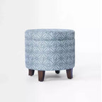 Cole Classics Round Storage Ottoman Flared Wood Leg - HomePop