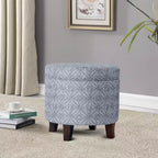 Cole Classics Round Storage Ottoman Flared Wood Leg - HomePop
