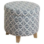 Cole Classics Round Storage Ottoman Flared Wood Leg - HomePop