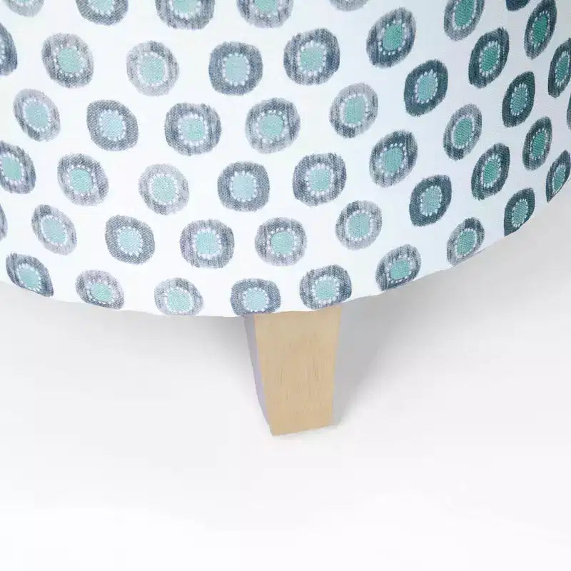 Cole Classics Round Storage Ottoman Flared Wood Leg - HomePop