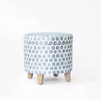 Cole Classics Round Storage Ottoman Flared Wood Leg - HomePop