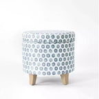 Cole Classics Round Storage Ottoman Flared Wood Leg - HomePop