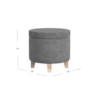 Cole Classics Round Storage Ottoman Flared Wood Leg - HomePop