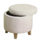 Cole Classics Round Storage Ottoman Flared Wood Leg - HomePop