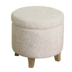 Cole Classics Round Storage Ottoman Flared Wood Leg - HomePop