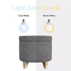 Cole Classics Round Storage Ottoman Flared Wood Leg - HomePop