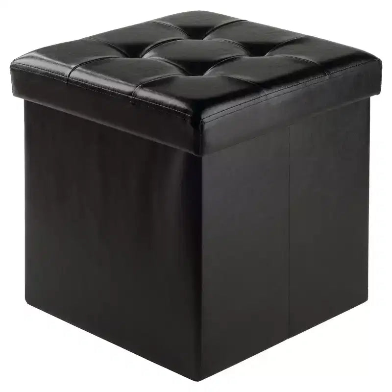 Ashford Storage Ottoman with Accent Stools Faux Leather - Winsome