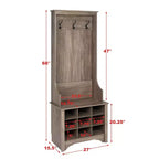 27 Narrow Hall Tree with 9 Shoe Cubbies - Prepac