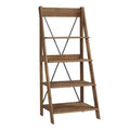 68.25 Boho 4 Tier Solid Wood Ladder Bookshelf Plant Stand - Saracina Home
