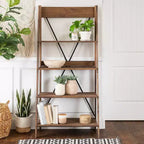 68.25 Support pour plantes / étagère échelle en bois massif Boho à 4 niveaux - Saracina Home