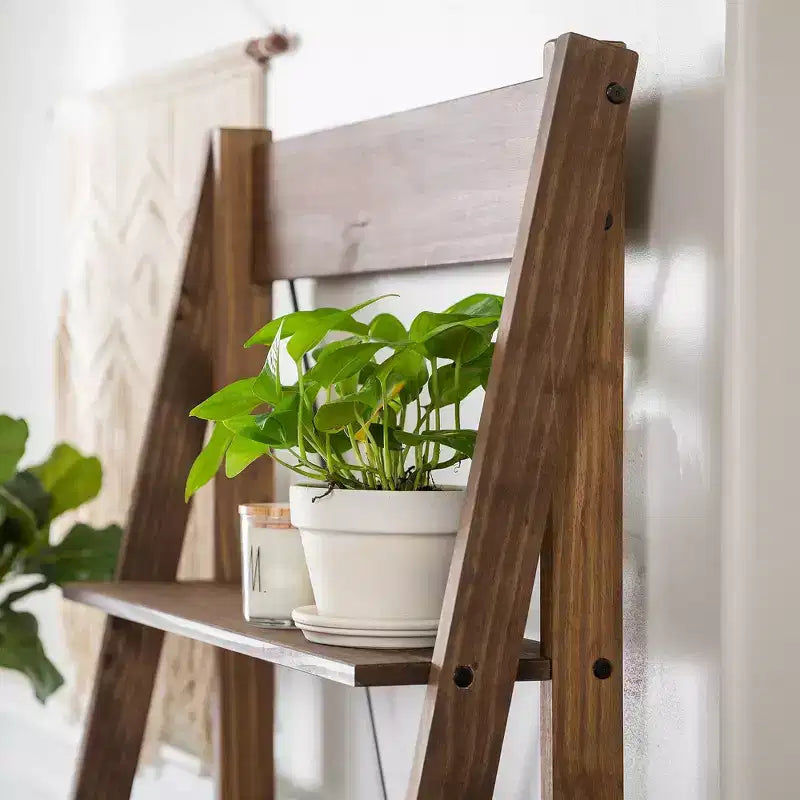 68.25 Support pour plantes / étagère échelle en bois massif Boho à 4 niveaux - Saracina Home