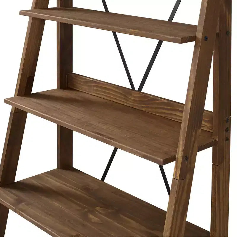 68.25 Support pour plantes / étagère échelle en bois massif Boho à 4 niveaux - Saracina Home