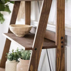 68.25 Support pour plantes / étagère échelle en bois massif Boho à 4 niveaux - Saracina Home