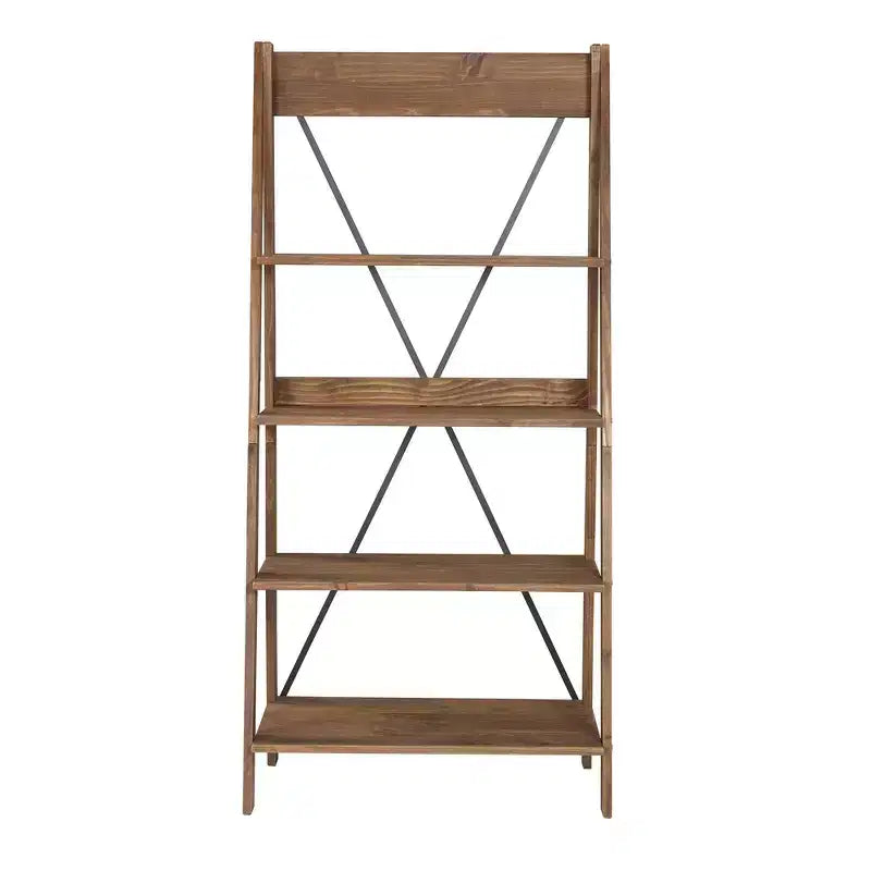 68.25 Support pour plantes / étagère échelle en bois massif Boho à 4 niveaux - Saracina Home