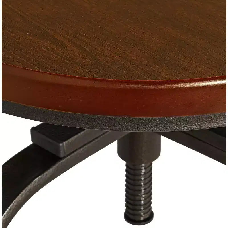 Tabourets de bar pivotants Elm Lane Radin en bronze martelé, lot de 2, hauteur 74 cm, siège industriel réglable marron avec repose-pieds, pour comptoir de cuisine