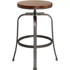 Tabourets de bar pivotants Elm Lane Radin en bronze martelé, lot de 2, hauteur 74 cm, siège industriel réglable marron avec repose-pieds, pour comptoir de cuisine
