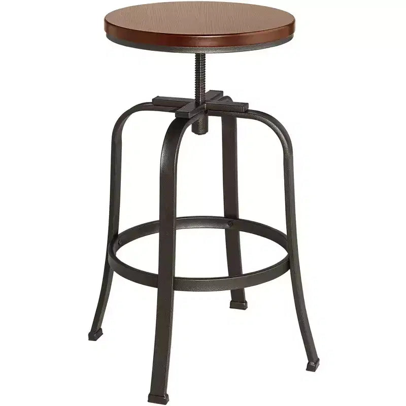 Tabourets de bar pivotants Elm Lane Radin en bronze martelé, lot de 2, hauteur 74 cm, siège industriel réglable marron avec repose-pieds, pour comptoir de cuisine