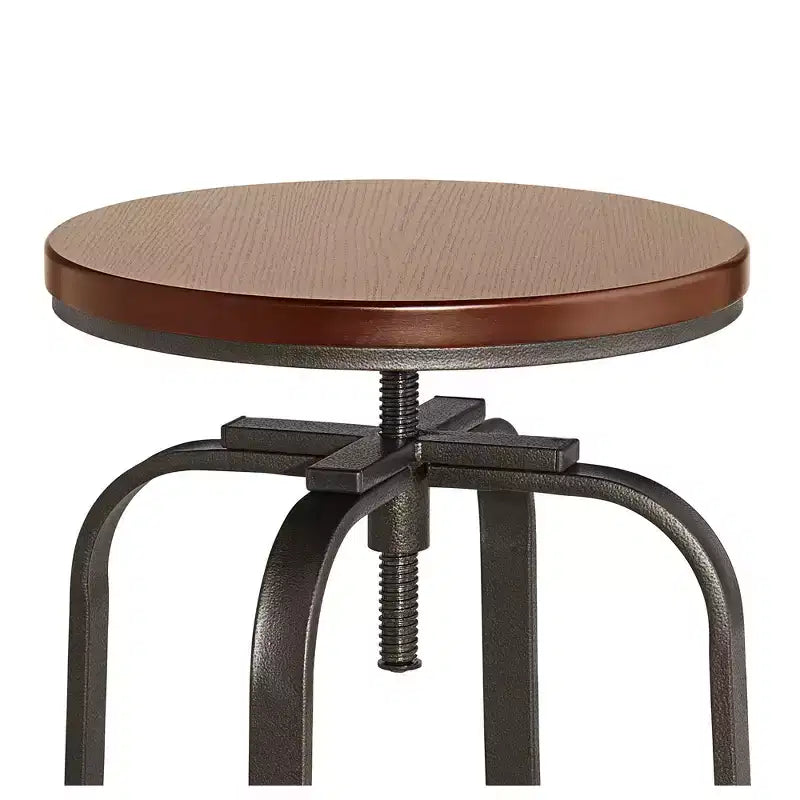Tabourets de bar pivotants Elm Lane Radin en bronze martelé, lot de 2, hauteur 74 cm, siège industriel réglable marron avec repose-pieds, pour comptoir de cuisine