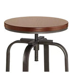 Tabourets de bar pivotants Elm Lane Radin en bronze martelé, lot de 2, hauteur 74 cm, siège industriel réglable marron avec repose-pieds, pour comptoir de cuisine