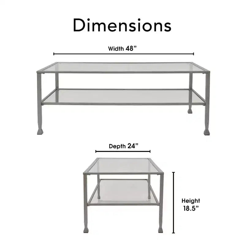 Table basse Maddox en verre et métal - ClickDecor