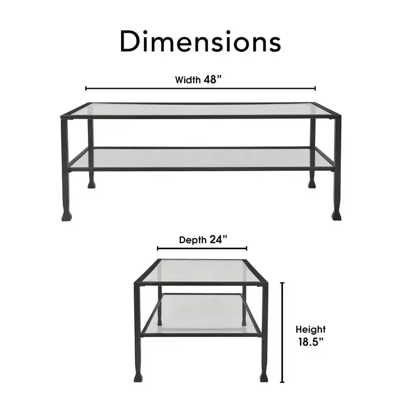 Table basse Maddox en verre et métal - ClickDecor