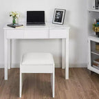 Costway White Vanity Dressing Table Furniture Stool Storage Box