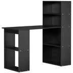 HOMCOM Modern Compact Computer Desk with 6-Tier Storage Shelves, Writing Table Workstation with Bookshelf for Home Office