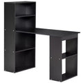 HOMCOM Modern Compact Computer Desk with 6-Tier Storage Shelves, Writing Table Workstation with Bookshelf for Home Office