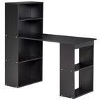 HOMCOM Modern Compact Computer Desk with 6-Tier Storage Shelves, Writing Table Workstation with Bookshelf for Home Office
