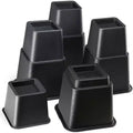 Adjustable Bed Risers - Heavy Duty Furniture Riser Set of 4 in Heights of 8, 5, or 3 Inches for Table risers, Bed Frame Risers in Black  Homeitusa