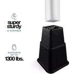 Adjustable Bed Risers - Heavy Duty Furniture Riser Set of 4 in Heights of 8, 5, or 3 Inches for Table risers, Bed Frame Risers in Black  Homeitusa