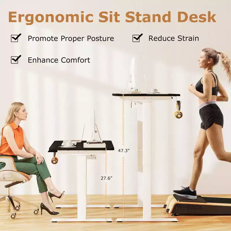 Costway Ergonomic Electric Adjustable Standing up Desk Dual Motor w/ Controller