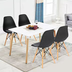 Costway Lot de 4 Chaises de Salle à Manger Scandinaves DSW Modernes avec Coussin en Lin Blanc