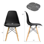 Costway Lot de 4 Chaises de Salle à Manger Scandinaves DSW Modernes avec Coussin en Lin Blanc