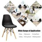 Costway Lot de 4 Chaises de Salle à Manger Scandinaves DSW Modernes avec Coussin en Lin Blanc