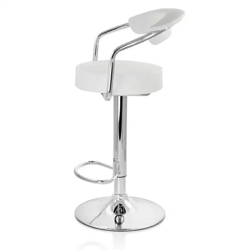 Elama 2 Piece Faux Leather Retro Adjustable Bar Stool with Chrome Handles and Base