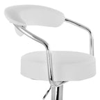 Elama 2 Piece Faux Leather Retro Adjustable Bar Stool with Chrome Handles and Base