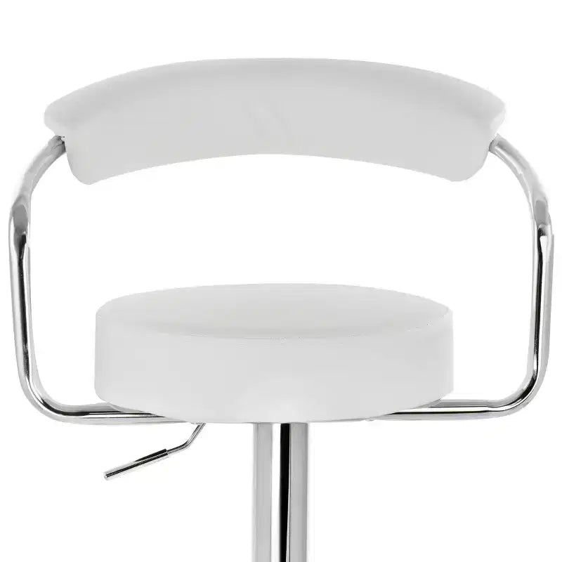 Elama 2 Piece Faux Leather Retro Adjustable Bar Stool with Chrome Handles and Base