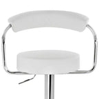 Elama 2 Piece Faux Leather Retro Adjustable Bar Stool with Chrome Handles and Base