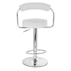 Elama 2 Piece Faux Leather Retro Adjustable Bar Stool with Chrome Handles and Base