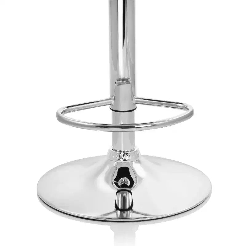 Elama 2 Piece Faux Leather Retro Adjustable Bar Stool with Chrome Handles and Base
