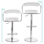 Elama 2 Piece Faux Leather Retro Adjustable Bar Stool with Chrome Handles and Base